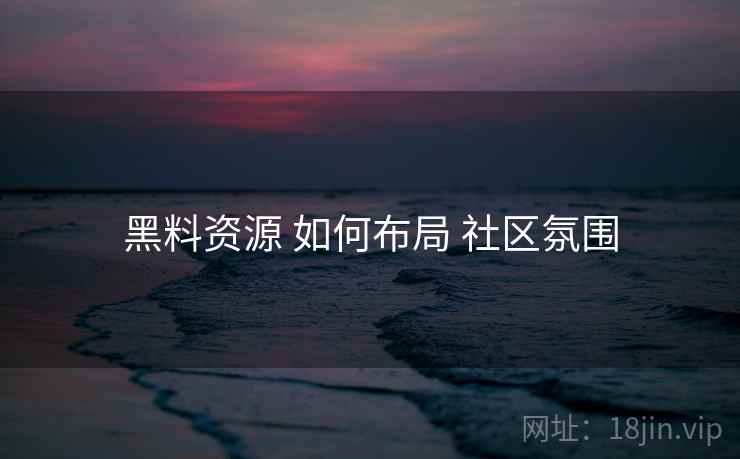 黑料资源 如何布局 社区氛围  第2张