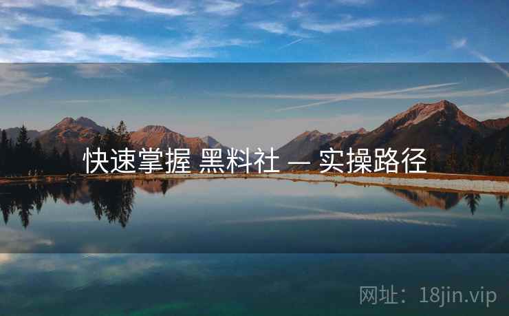 快速掌握 黑料社 — 实操路径  第1张